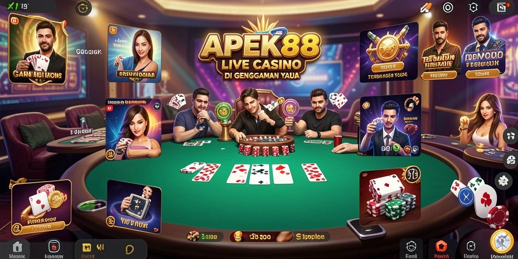Tampilan gameplay Live Casino APEK88 yang menarik dan interaktif.