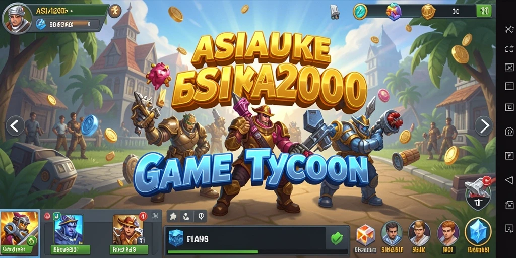 Tangkapan layar gameplay ASIA200 yang menunjukkan manajemen bisnis yang seru.