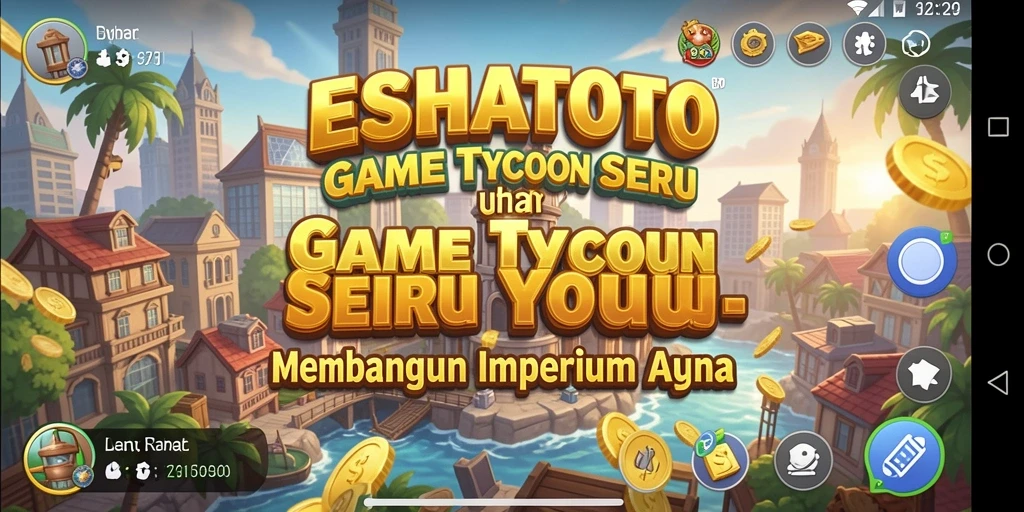 Gameplay ESHATOTO yang penuh interaksi dan manajemen bisnis.
