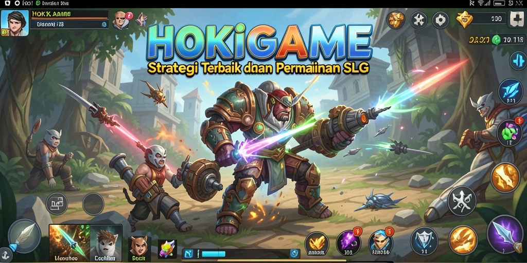 Tangkapan layar gameplay seru HOKIGAME yang menampilkan strategi perang.