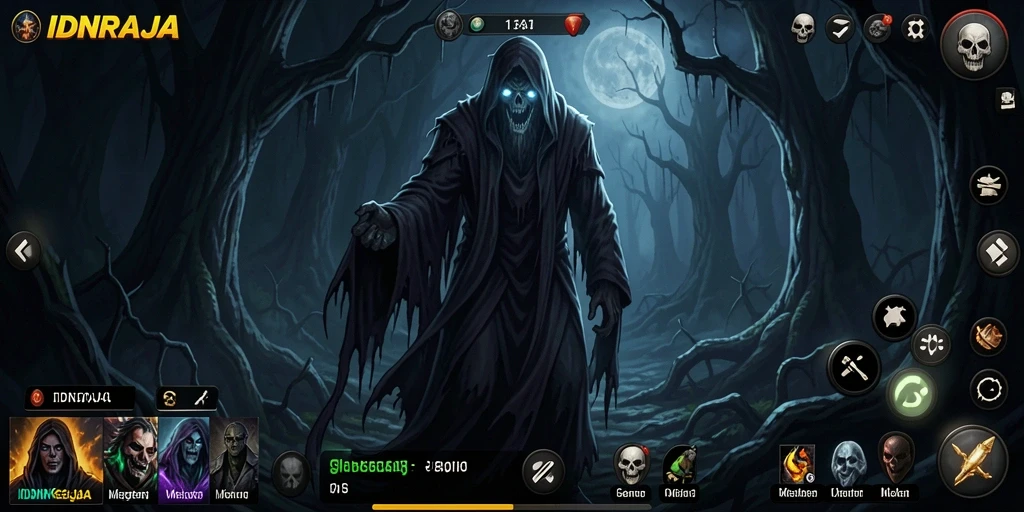 Tampilan gameplay menegangkan dari IDNRAJA yang menakutkan.