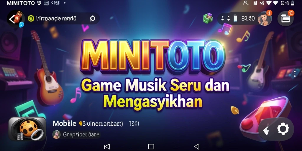 Screenshot gameplay MINITOTO yang menampilkan ritme musik yang menarik.