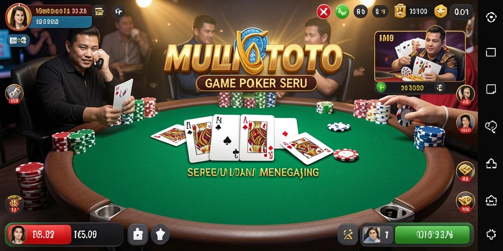 Tampilan permainan Poker yang seru dan mendebarkan di MULIATOTO.