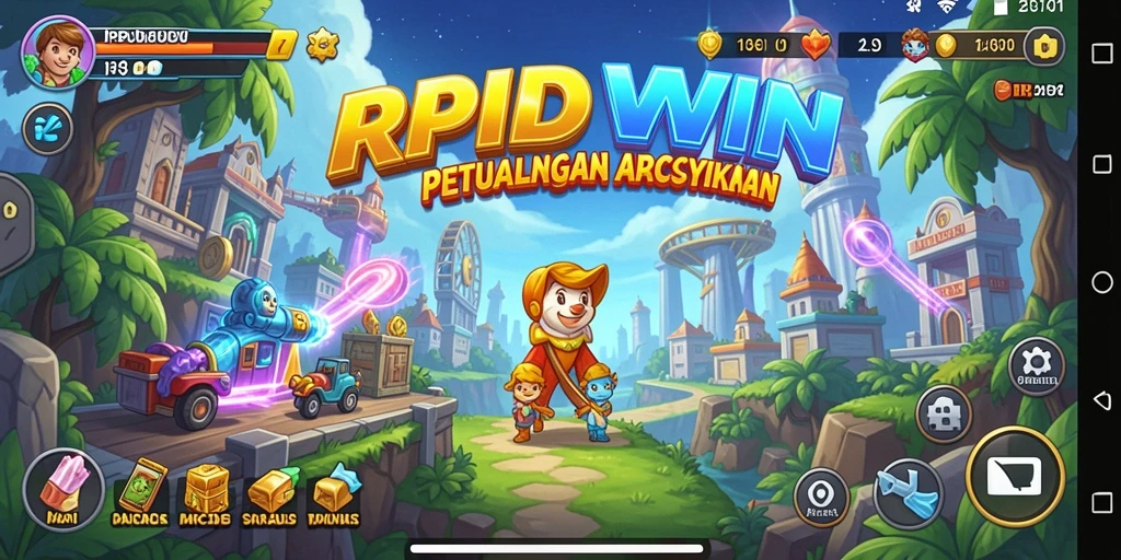 Tampilan gameplay RPIDWIN yang penuh warna dan seru.