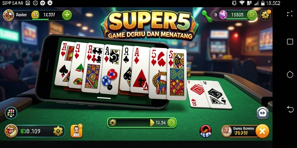 Gameplay SUPER5 menampilkan permainan Domino yang seru dan mendebarkan.