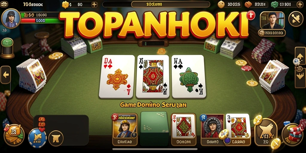 Gameplay seru domino dalam TOPANHOKI yang penuh warna.